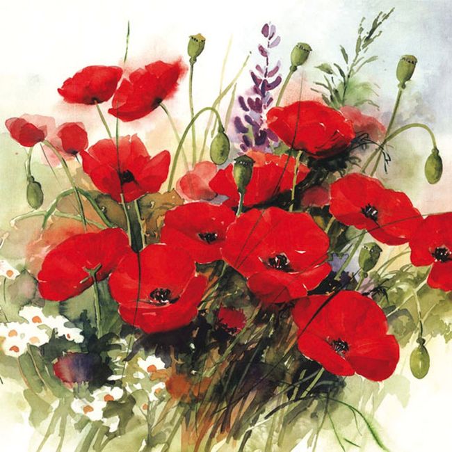 Napkin Paper 6230 Wild Poppies (Pack of 20)