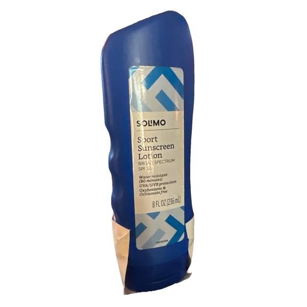Solimo Sport Sunscreen SPF 50, Broad Spectrum UVA/UVB, 8oz, Reef-Friendly