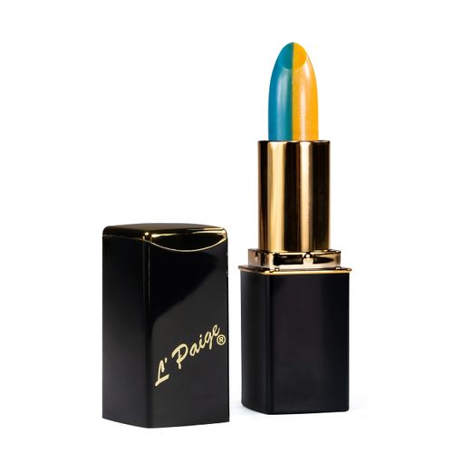L'Paige (L09 BLUE/YELLOW Split-Stick Lipstick, Aloe Vera Based, Long-lasting, Moisturizing