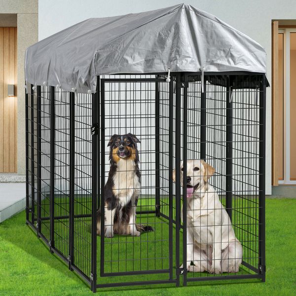 8'x4'x6' Heavy Duty Playpen Dog Kennel Outdoor with Roof Water-Resistant Cover