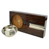 Ebony Wood Veneer Single Position Cigar Ashtray