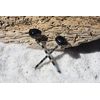 Apache Tears Stone Hair Pins (quantity of 2)