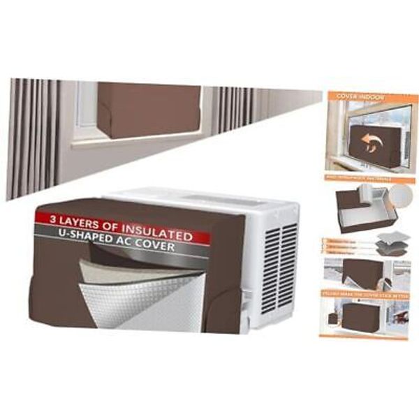 20.5"L x 14"H x 7.1"D Indoor Air Conditioner Cover for Midea U-Shaped Brown