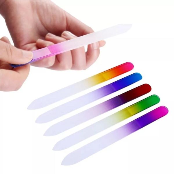 Nail file, glass, double-sided finish, nail polish