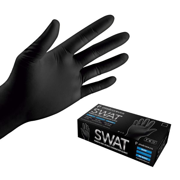 1000 Black Large Nitrile Exam Disposable Gloves, Latex & Powder Free, Medical