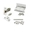 Shaped Scroll Door Handle Lever On Backplate - includes Hinges and Latch - Polished Chrome - Handlestore®