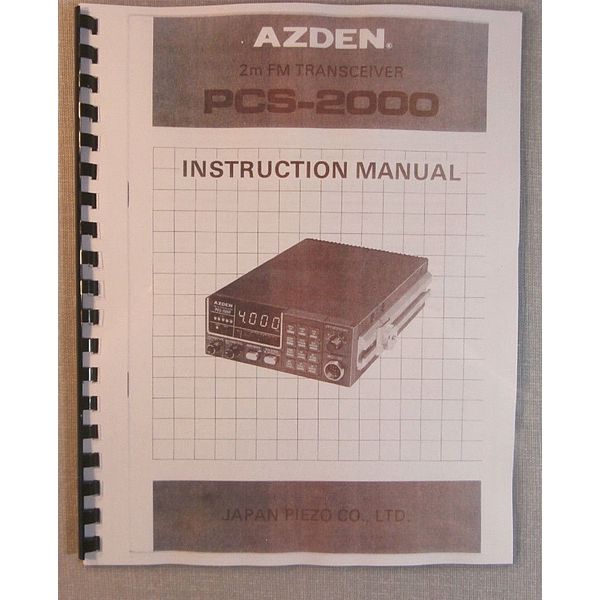 Azden PCS-2000 Instruction Manual - ring bound & protective covers!