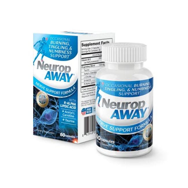 NeuropAWAY Nerve Support Formula 60 Daily Capsules.