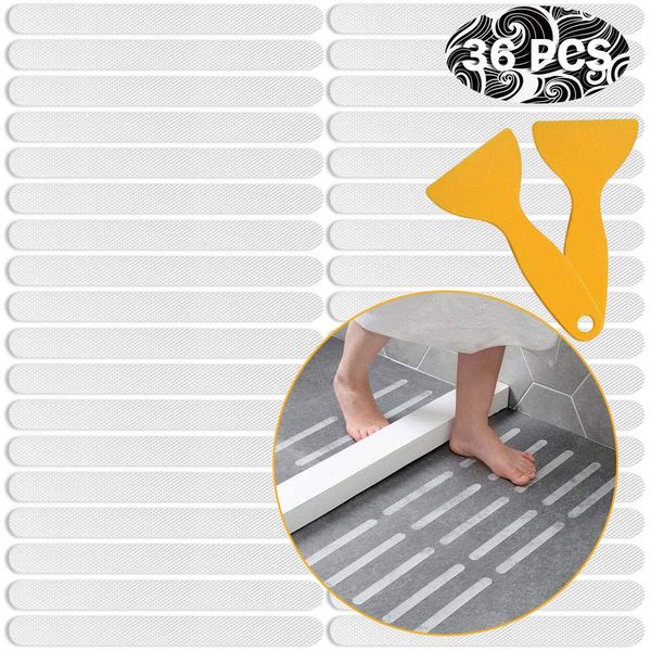 Ruitena - 36pcs Non-Slip Strip Stickers, Anti Slip Grip Stickers Non Slip Strips Pad Bathtub Flooring Safety Tape Mat for Bath Shower (20mm * 200mm)