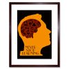 Wee Blue Coo Never Stop Learning Brain Artwork Framed Wall Art Print 9X7 Inch