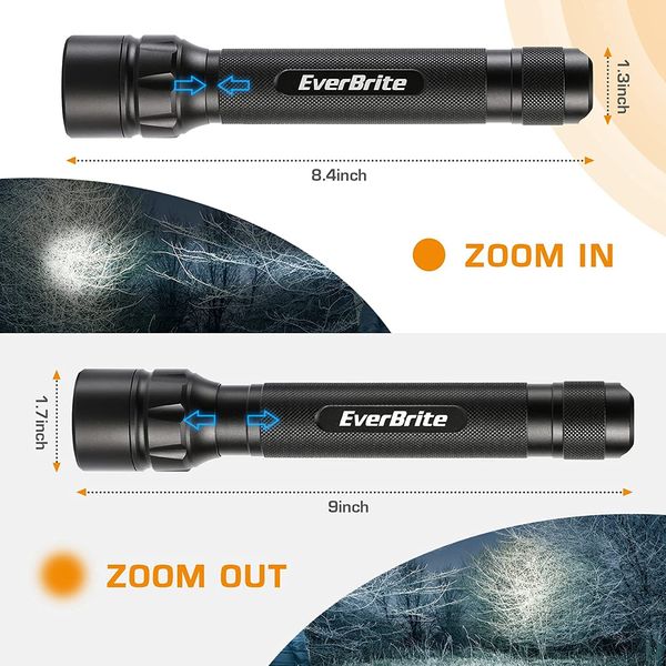 EverBrite Ultra Bright Tactical Flashlight 600 Lumen Zoomable Heavy-Duty