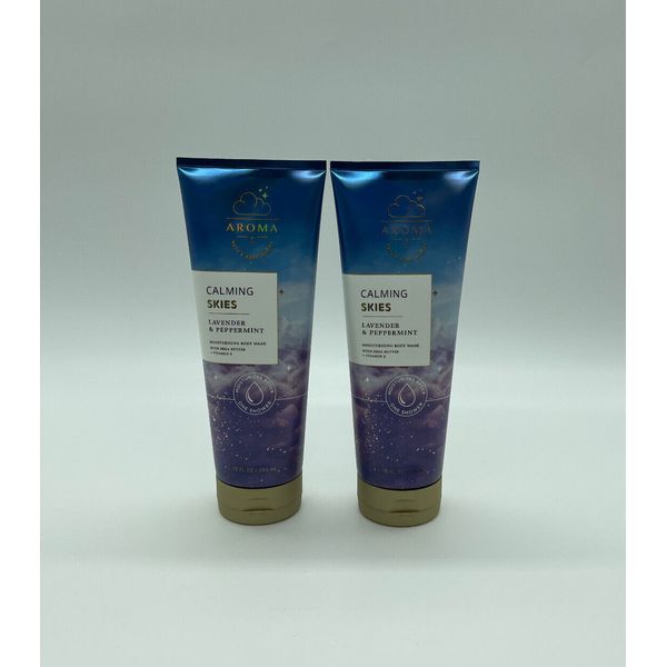 Bath & Body Works Aromatherapy Moisturizing Body Wash Lavender Peppermint Set- 2