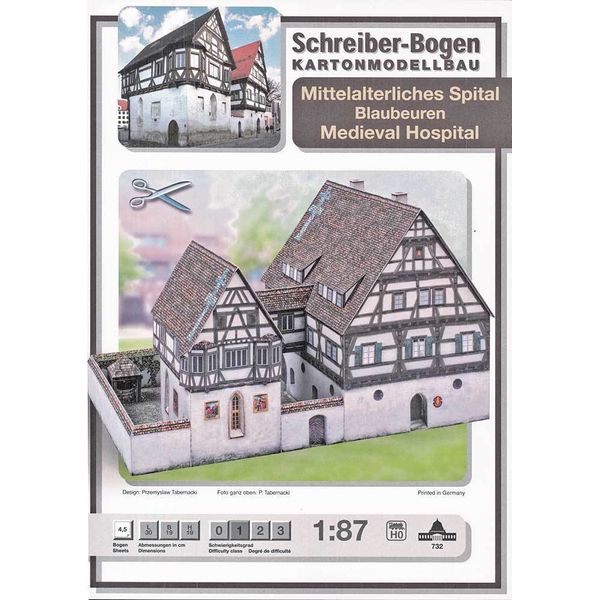 Aue-Verlag 30 x 19 x 19 cm Mittelalter Krankenhaus in Blaubeuren Model Kit