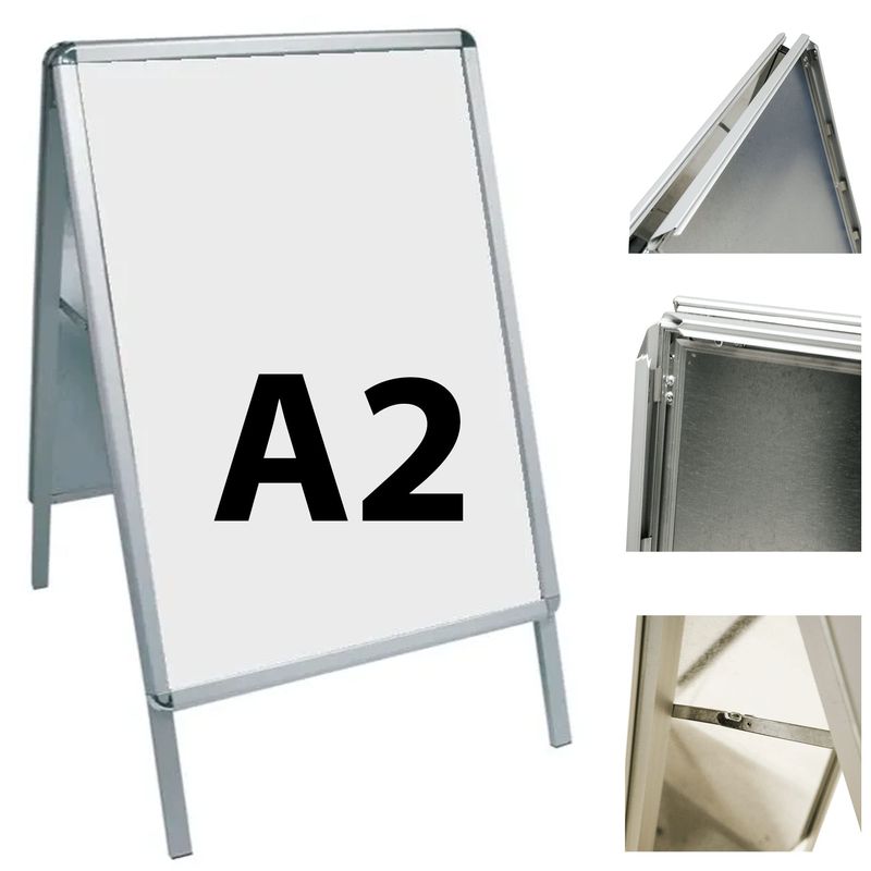 A2 Poster Stand A-Board Display Snap Aluminum Frame Board Outdoor Shop ...