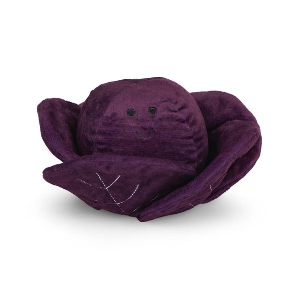 Petface Foodie Faces Ruby Red Cabbage Plush Dog Toy with Built-In Squeaker