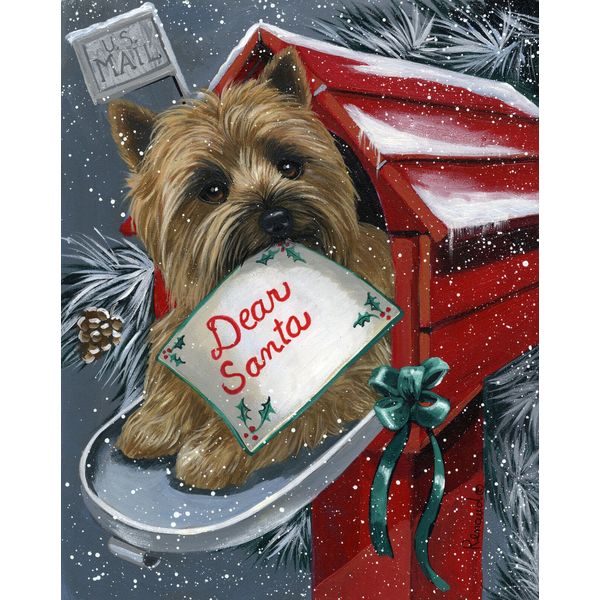 Precious Pets Garden Flag - Cairn Terrier Santa List 12" x 18" ~ Charity!