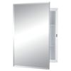 Jensen 781037 Builder Series Frameless Medicine Cabinet with Beveled Edge Mirror, 16-Inch by 22-Inch by 3-3/4-Inch