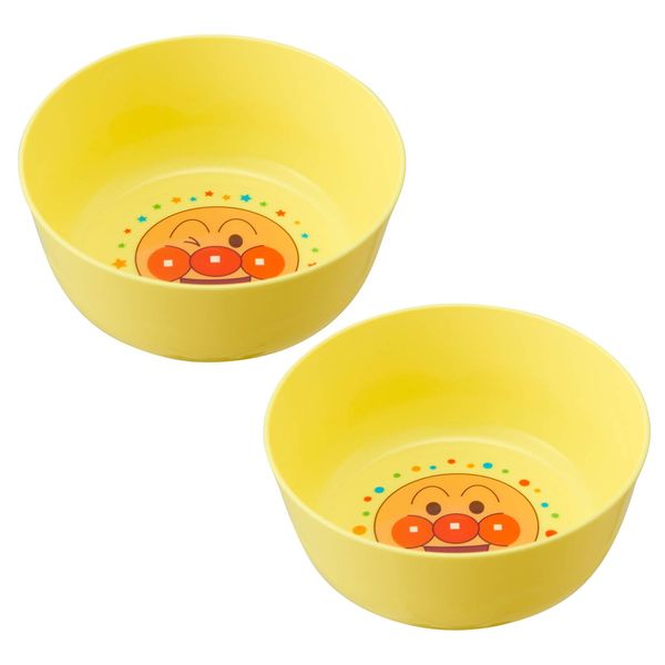 Lec Anpanman Light Bowl, Set of 2, 4.7 x 4.7 x 2.0 inches (12 x 12 x 5 cm), Microwave, Dishwasher, and Boil Disinfection Safe