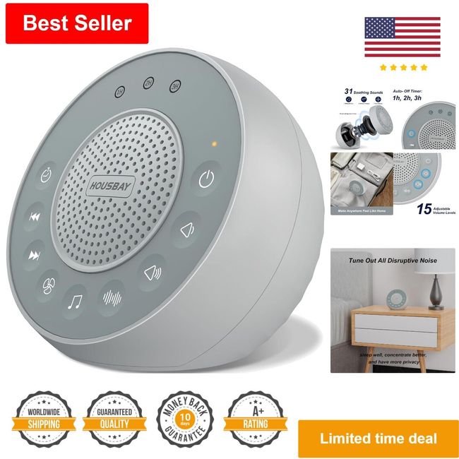 Compact Portable Sound Machine - Immersive 31 Soothing Sounds - Sleep Timer