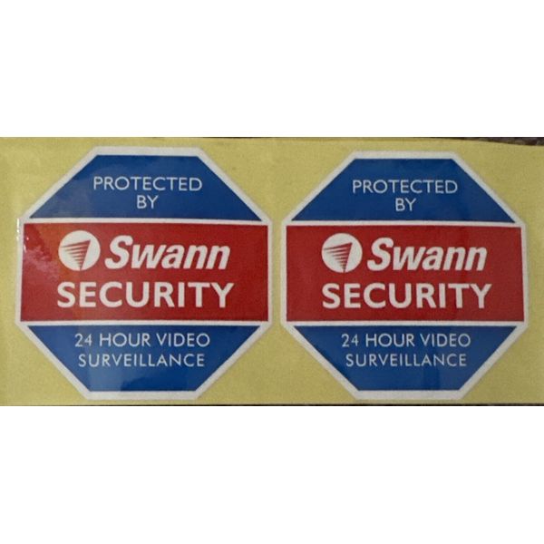 2 Swann Sticker Decals Video Security Camera Door Window New English