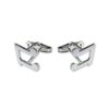 Men's Sterling Silver Musical Note Cufflinks 12 x 12mm