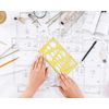 Traceease Geometric Drafting Ellipse Template Drawing Stencil, Designing Template Measuring Ruler