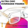 Oversized Blue Light Blocking Glasses Non Prescription Clear Eyeglasses