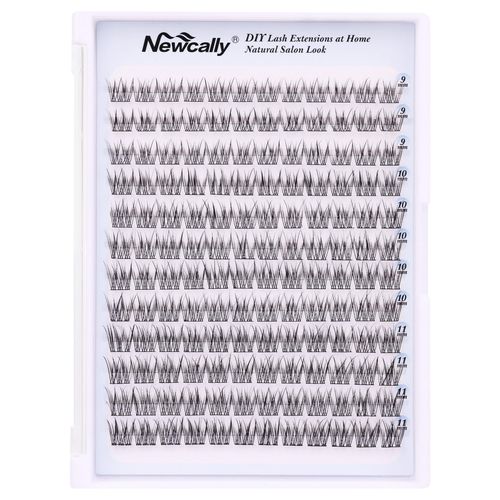 Natural Lash Clusters Individual Eyelashes Eyelash Extension Wispy 144 Pcs Cluster Lashes Extension C Curl 9-11MM DIY at Home Eyelash Cluster Faux Mink False Lashes by Newcally