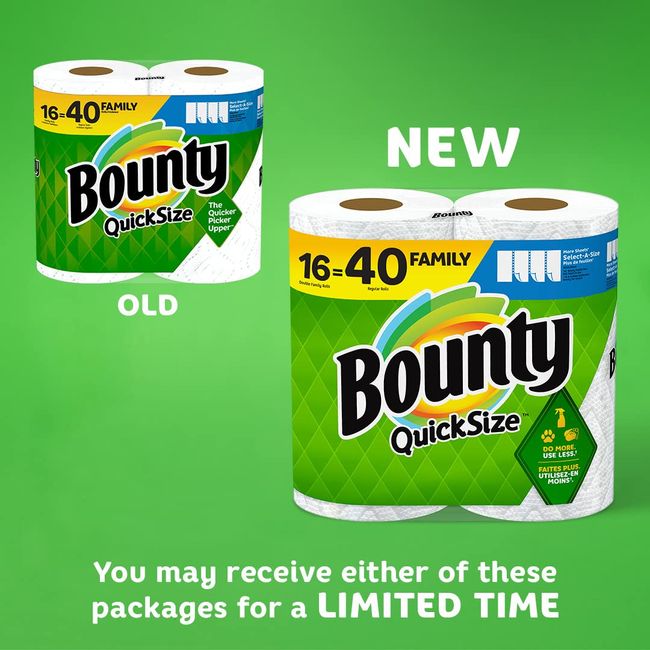 Bounty Select-A-Size Paper Towels, White, 8 Double Plus Rolls = 20 Regular  Rolls