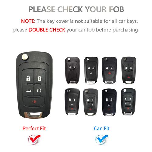 OFFCURVE Car Key Fob Cover with Keychain for Chevy, Car Key Case Fit for Chevrolet Chevy GMC Buick Encore Terrain Malibu Camaro Cruze Impala Equinox Volt Spark Sonic Car Smart Key Accessories, Pink