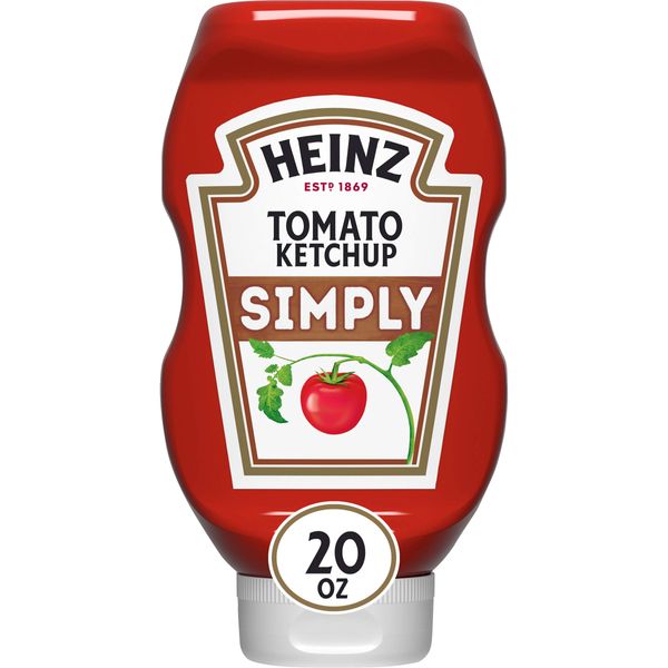 Heinz Simply Tomato Ketchup with No Artificial Sweeteners (20 oz Bottle, Pack of 12)