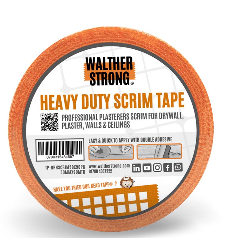 Walther Strong 50mm x 90m Scrim Tape. High Strength Mesh Tape. Self ...