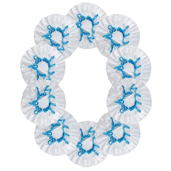 Bodylife Home Shower Cap White Double Layered 29.5cm 10 Pack