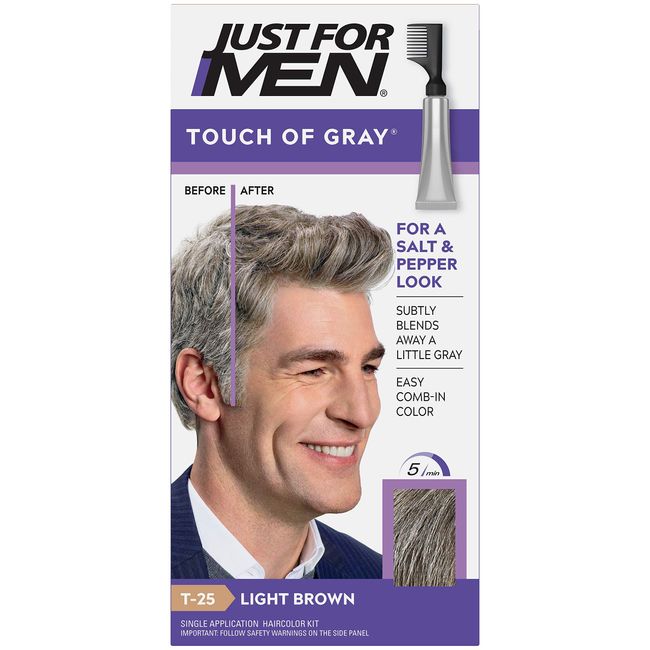 Touch of Gray Men's Hair Color, Light Brown (Pack of 6)