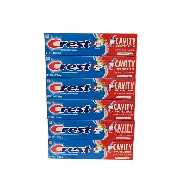 6 Pack Crest Fluoride Cavity Protection Regular Paste Toothpaste 2.4oz 12/2027