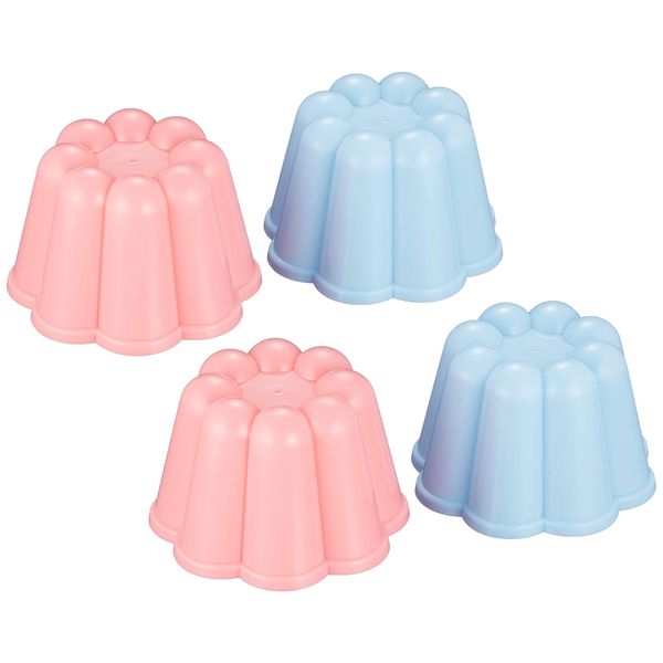 Tiger Crown 1153 Jelly Cup, Pink, Blue, 3.1 x 2.0 inches (78 x 50 mm), P. Jelly Mold, 4 Pieces