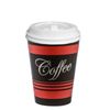 12oz Design Coffee Cups and White Dome Lids Hot Cold Drinks Disposable 150pcs