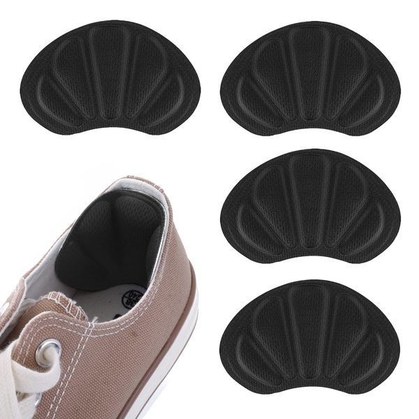 Molain 2 Pairs Heel Grips for Shoes Too Big, Self-Adhesive Shoe Pads for Women and Men Anti-Slip Heel Cushions Shoe Insoles Anti Blister Shoe Liners from Slipping Out and Rubbing (Black)