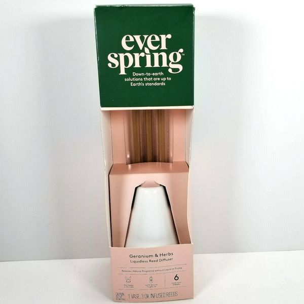 Everspring Liquidless Reed Diffuser - Geranium/Herbs 1 Vase 3 Oil Infused Reeds