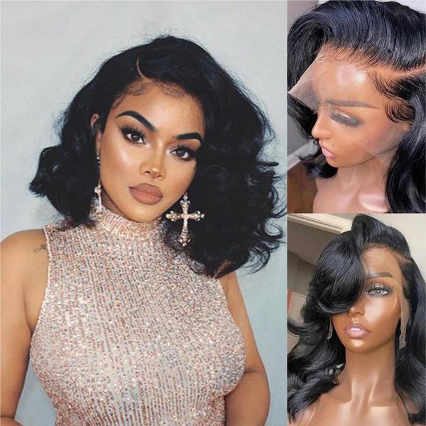 Umeiw Short Bob Wigs Human Hair 13x4 Lace Front Wigs Human Hair Pre Plucked Wigs for Black Women Short Glueless Wig Body Wave Lace Front Human Hair Wig Beginners Friendly 10 Inch