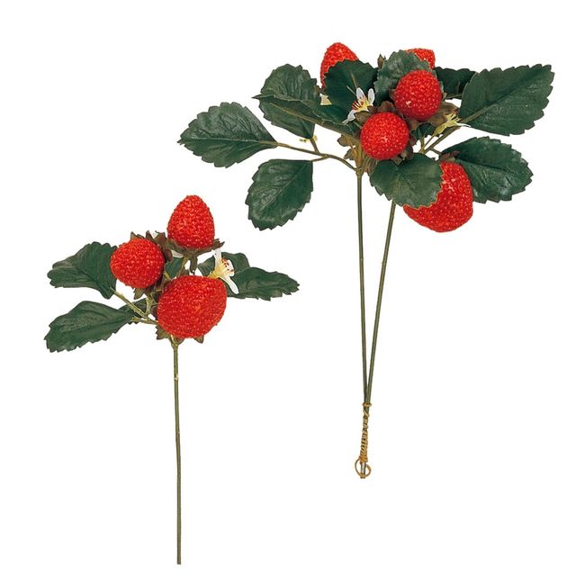 Tokyodo FM005939-zzz Artificial Flowers, Strawberry Picks, Red, Fruit L3-3.5xL27cm, Pack of 3