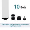 sourcing map 10 Sets 30mm Base Dia Adjustable Leveling Foot 25mmx25mm Square Insert Kit