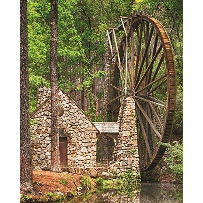 1000 Piece Jigsaw Puzzle - Large 30 Inches by 24 Inches Puzzle - Made in USA - Unique Cut Interlocking Pieces, Water Wheel