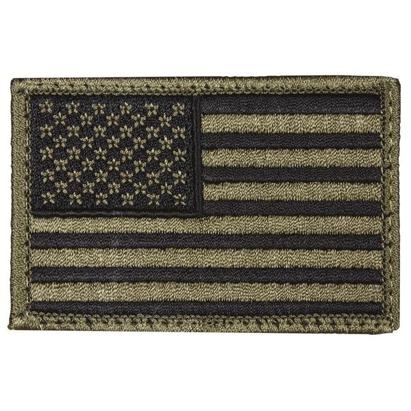 Fox Outdoor Products USA Flag Patch Left Face, Olive Drab