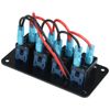 Universal Pack(1)4 Gang Rocker Switch Panel 3 Pin on OFF Pre-Wired Toggle Switch
