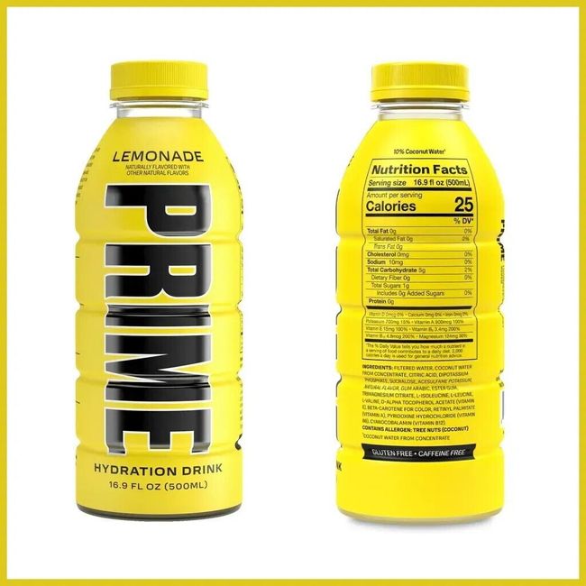 Prime Hydration Drink, Lemonade - 16.9 fl oz