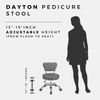 Dayton Pedicure Stool (Black) Rolling stool Adjustable Height for Pedicure spa