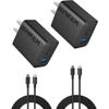 Anker iPhone 16 Charger 20W USB C&USB-A Wall Charger w/ 5ft Charging Cable,2Pack