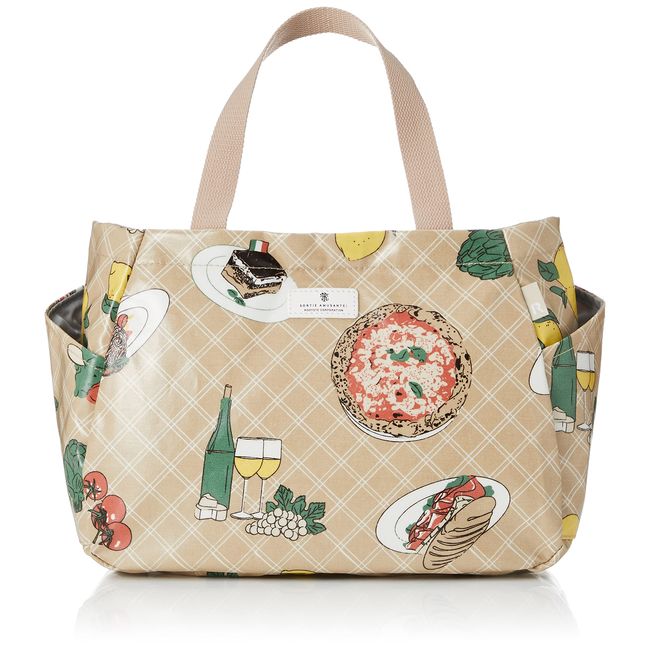 Route Partition, Laminated, Mini Tote Bag, EU Deli Palouti Laminated E 1460, Women's, Beige