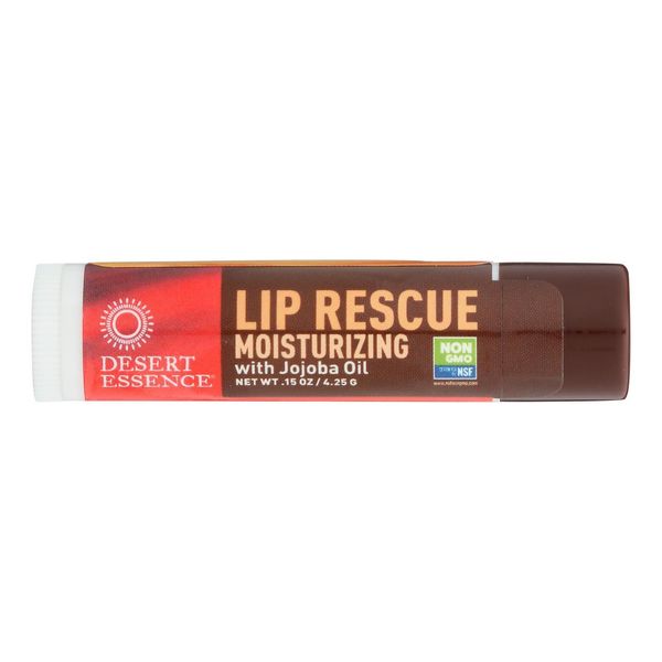 Desert Essence - Lip Rescue Moisturizing Jojoba And Aloe - Case Of 24 - .15 Oz